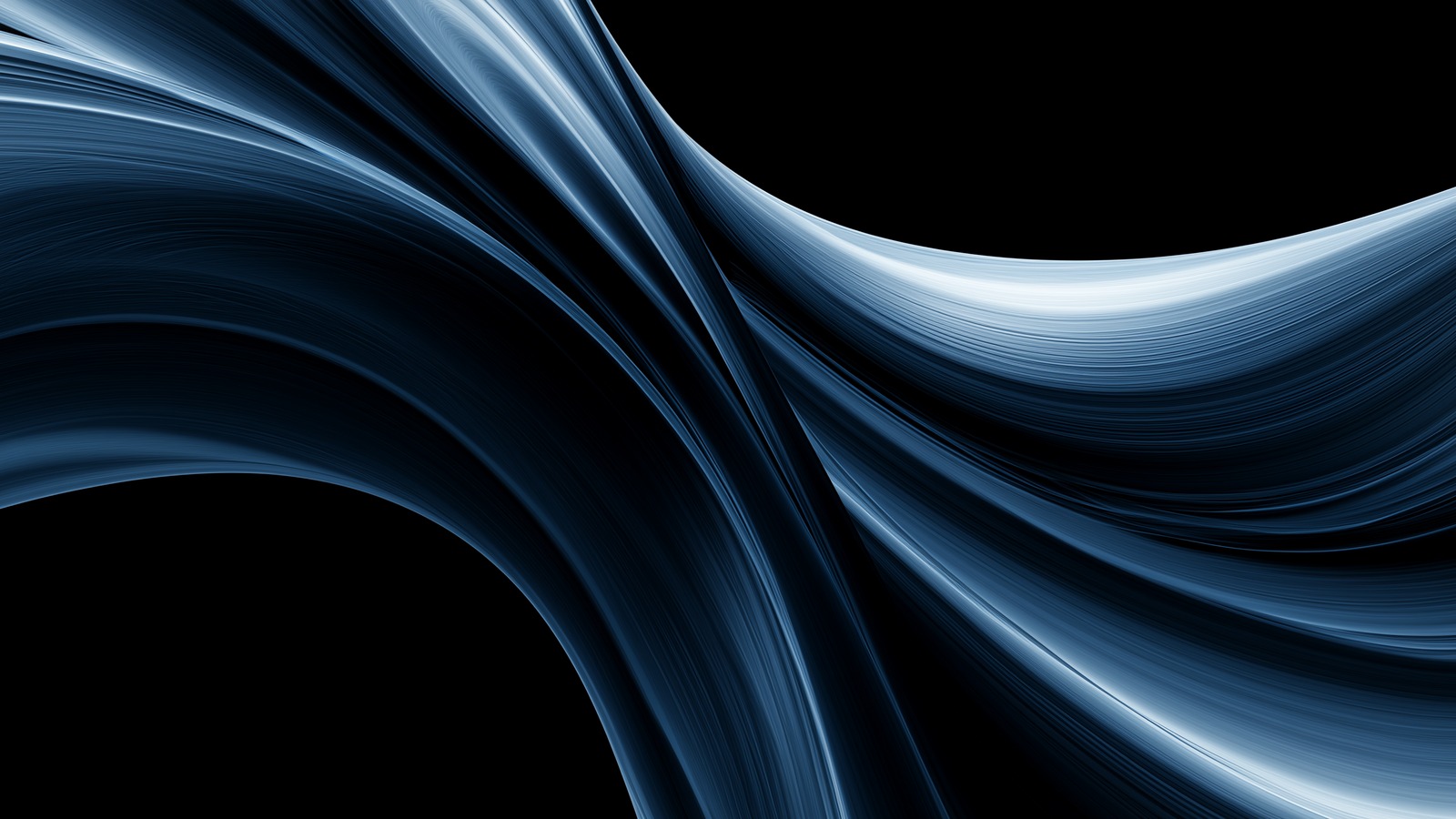 Four distinct abstract figures connected by a light network of lines that converges rightward into one shared outcome